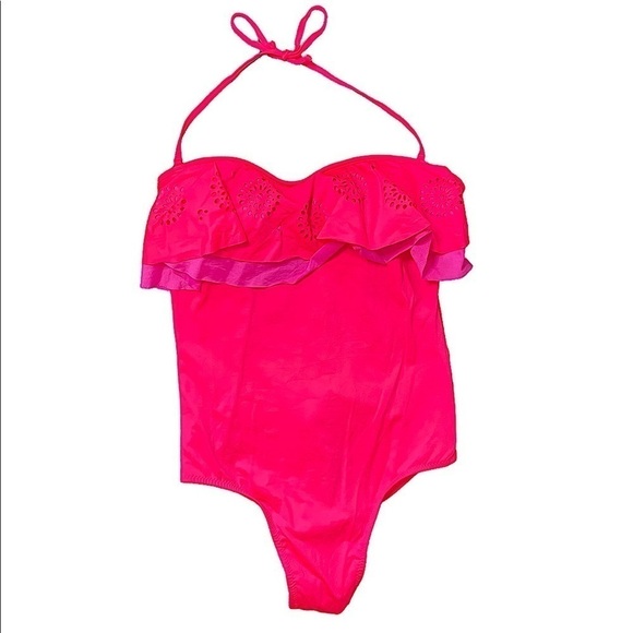 Phax womens one piece swimsuit Pink ruffle bathing suit - Picture 1 of 10